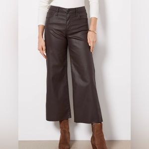 Kut from the Kloth Meg coated wide leg pant in chocolate size 6 NWOT